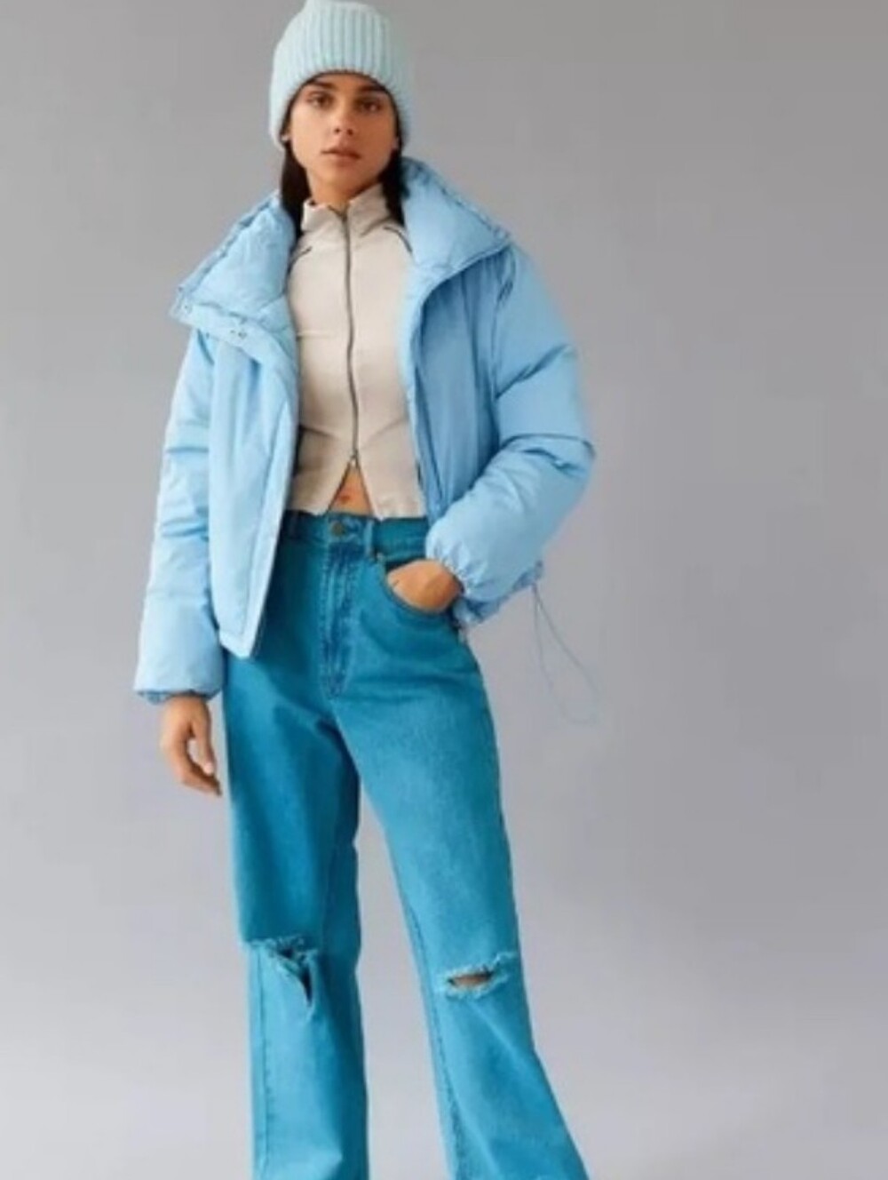 BDG Women's Puffer Jacket - Blue – BDG Urban Outfitters Blue Puffer Jacket